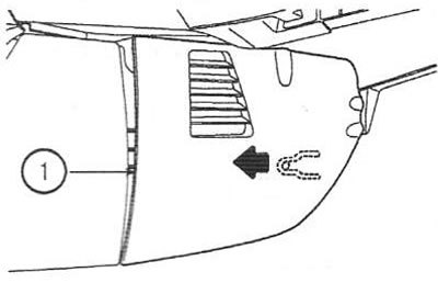 2. Снимите правую облицовку напольной консоли (1).