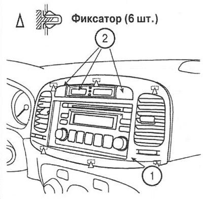 2. Снимите облицовку (1). Отсоедините разъемы (2)…