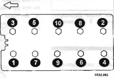 Порядок затягивания болтов головок 1,6 и 1,8…