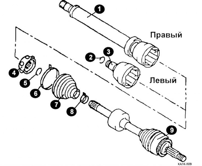 Элементы приводного вала (модели до 2002 г.…