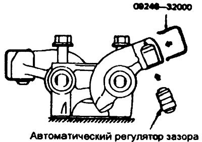 3. Введите автоматический регулятор зазора снизу,…