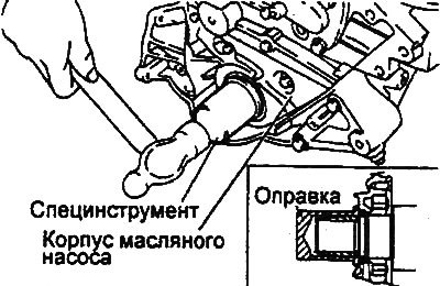 2. С помощью оправки установите сальник…