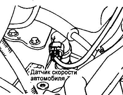 4. Отсоедините разъём датчика скорости автомобиля.
