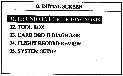 а) Выберите пункт «HYUNDAI VEHICLE DIAGNOSIS»…