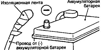 1. Отсоедините провод от отрицательной клеммы…