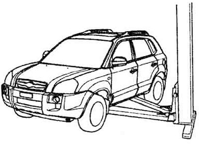 3. Поднять автомобиль на подъемнике.