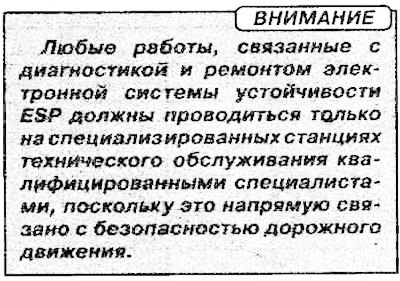 Преимущества ABS и TCS развиваются системой ESP…