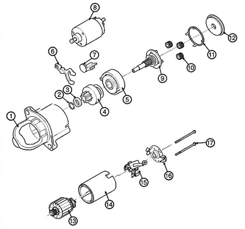 1. Передний корпус; 2. Стопорное кольцо; 3. Упор;…