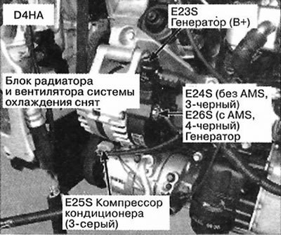 40. Правая передняя часть двигателя