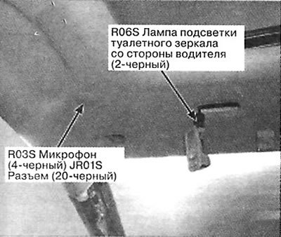86. Слева спереди обивки потолка