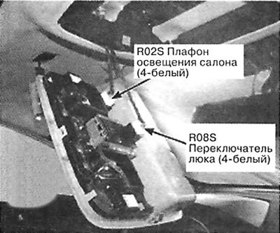 88. Спереди обивки потолка