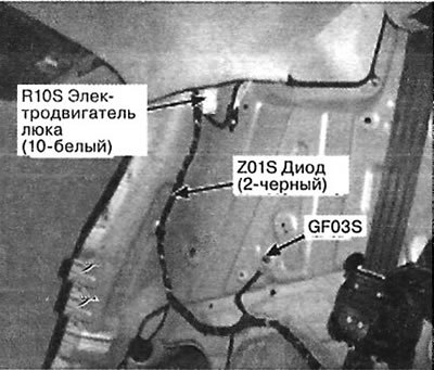 104. С левой стороны панели багажного отделения