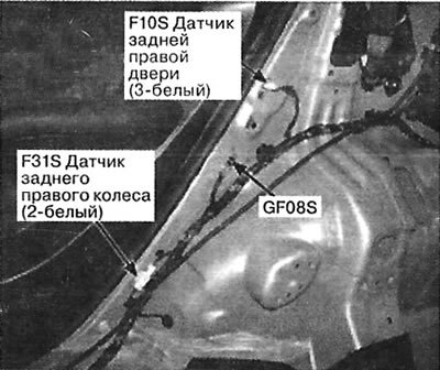 105. Снизу задней правой стойки