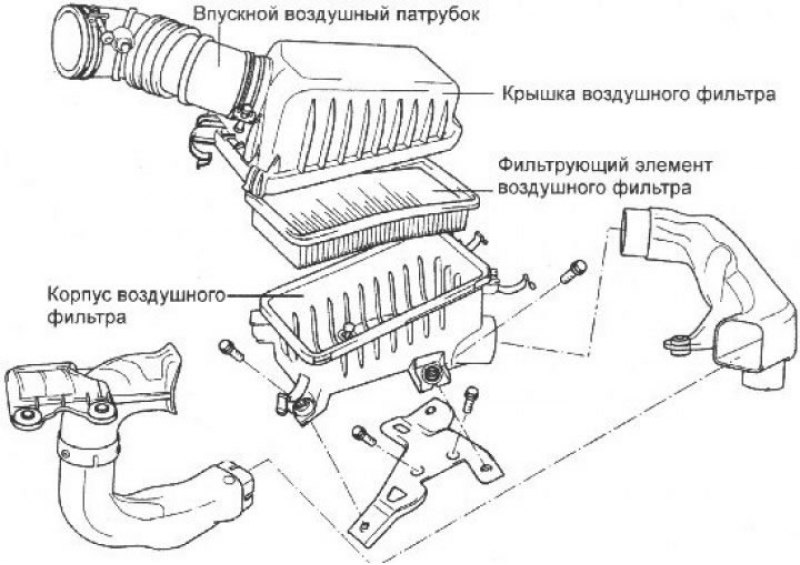 4. Выверните болты и снимите корпус воздушного…
