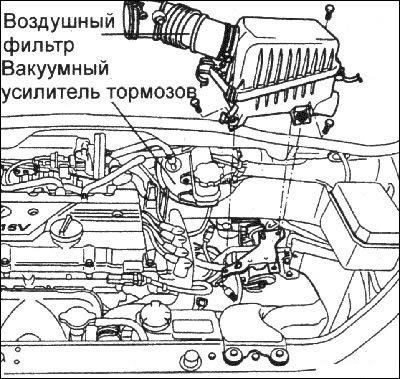 1. Снимите воздушный фильтр.
