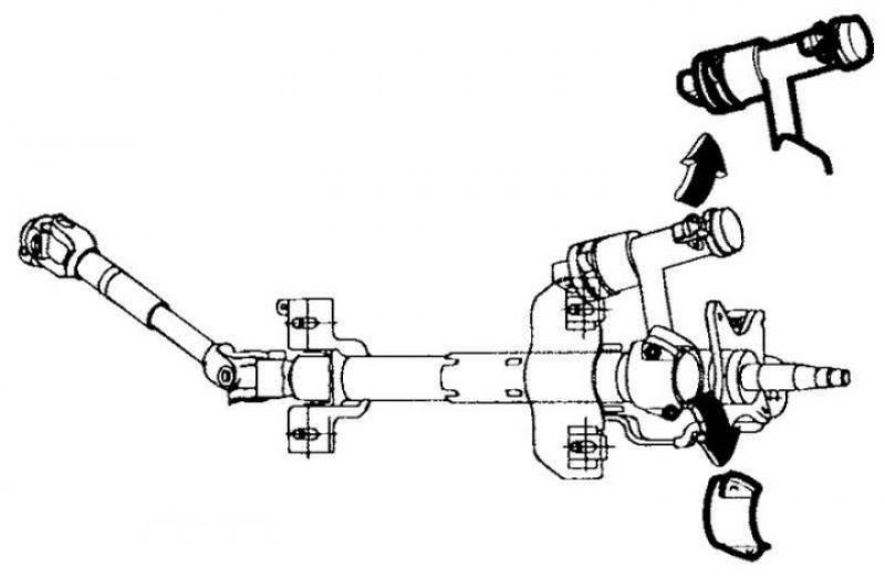 Рис. 5.24. Снятие замка рулевой колонки