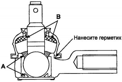 Рис. 5.69. Места нанесения смазки