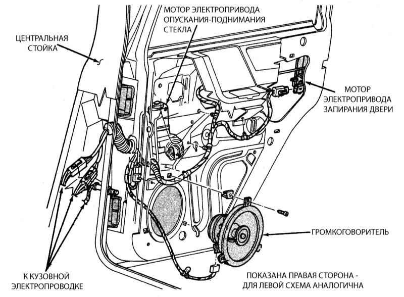 Детали установки громкоговорителя на двери…