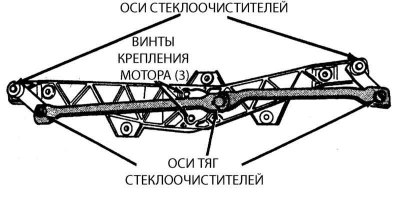 Детали сборки мотора с тягами привода рычагов…