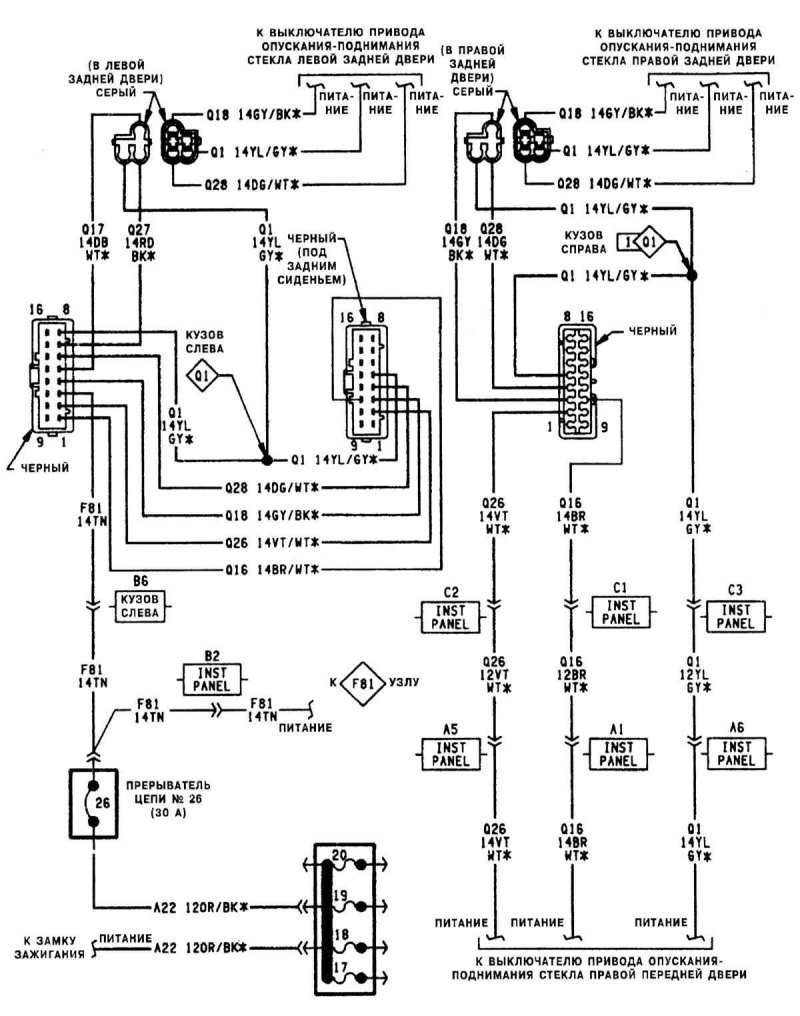 Схема электропроводки jeep xj