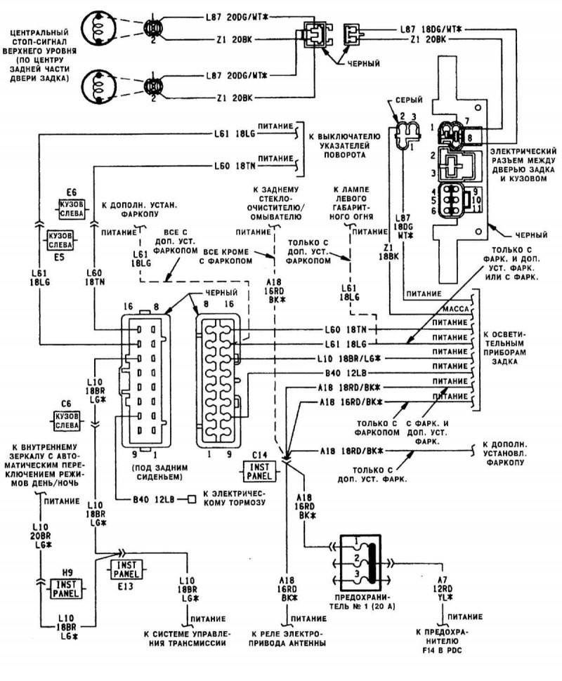 Схема электропроводки jeep xj