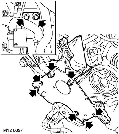 34. Отверните 2 болта крепления кронштейна…