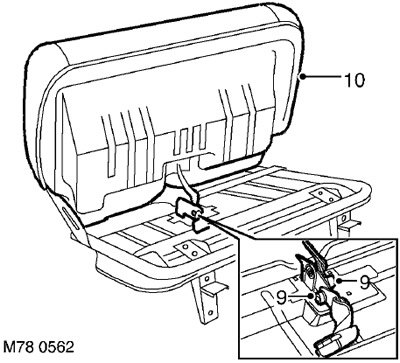 9. Отверните 2 болта Torx крепления ремня…