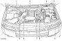 Вид на моторный отсек автомобиля с дизельным двигателем Td6