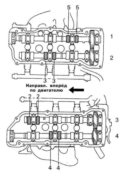 1 - Выпускные клапаны правого ряда цилиндров