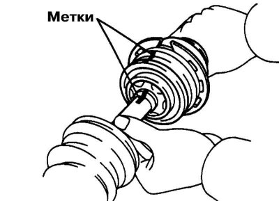 3. Нанесите установочные метки на валы…