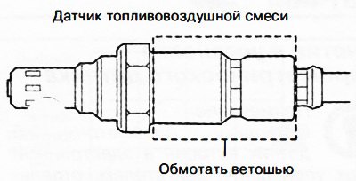 При снятии датчика топливовоздушной смеси…