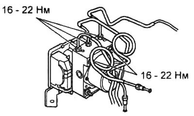 2. (Модели с системой ABS) Отверните гайки и…