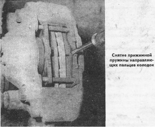Снимите отверткой пружину пальцев крепления…