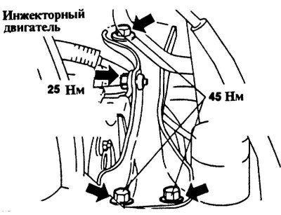 9. Инжекторный двигатель: Установить крепление…