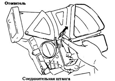 3. Оттянуть рычаг соединительной штанги до упора…