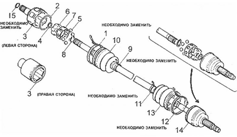 Шрус где находится в машине схема