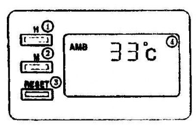 1. Часы; 2. Минуты; 3. Сброс; 4. Окружающая среда