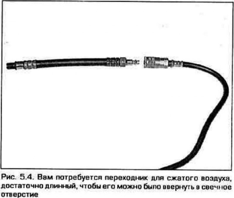 4. Вверните в свечное отверстие длинный…