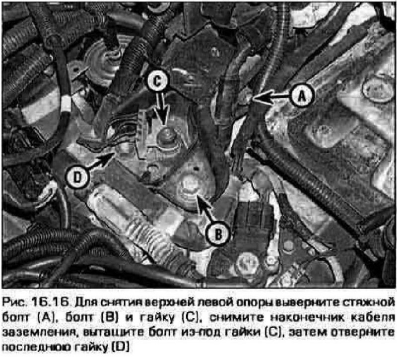 16. Опора со стороны водителя прикреплена сверху…