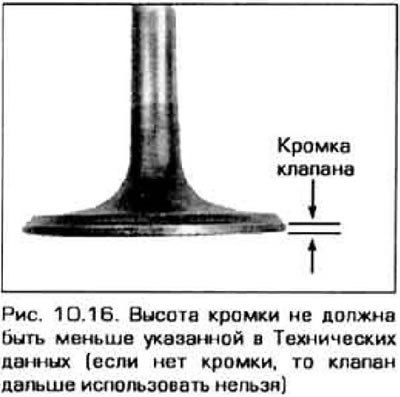 16. Измерьте высоту кромки тарелки клапана (рис.…