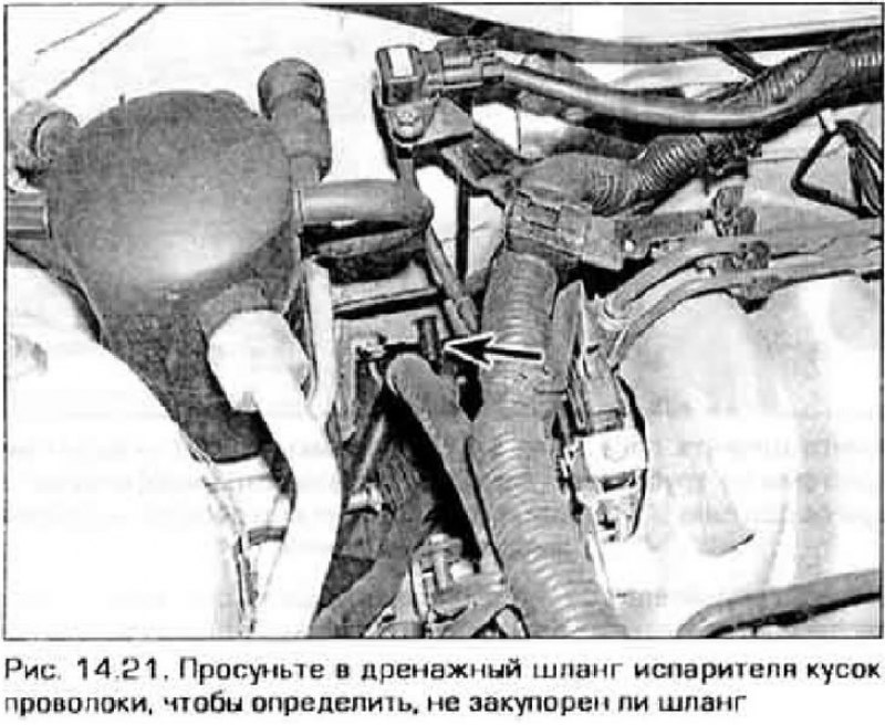 21. Проверьте дренажный шланг от блока…