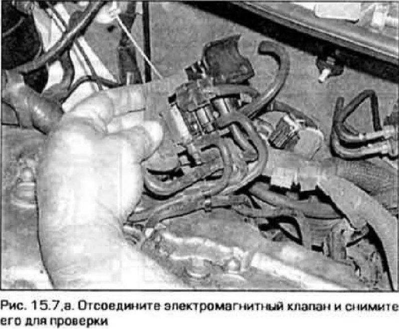7. Отсоедините от электромагнитного клапана…
