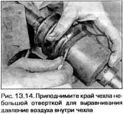 14. Выровняйте давление воздухе внутри чехла…