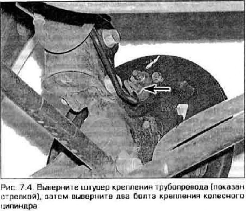 4. Отсоедините тормозной трубопровод (рис. 7.4)…