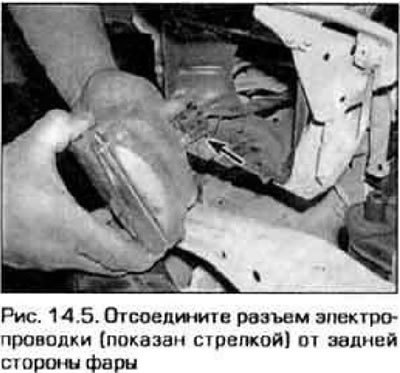 5. Выньте фару и отсоедините от нее разъем…