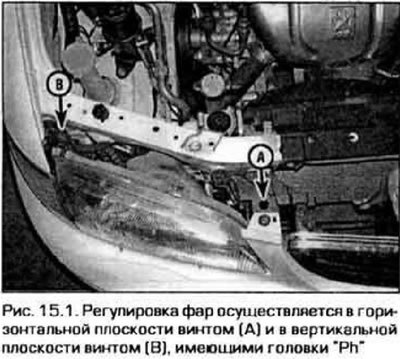 1. В каждой фаре имеется по два регулировочных…