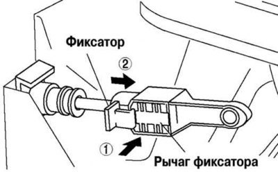 Рис. 3.91. Блокировка фиксатора троса выбора…