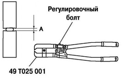 Рис. 3.157. Реглировка зазора А чехла (со стороны…