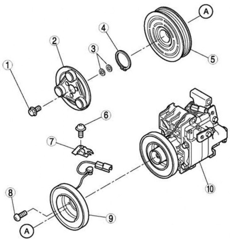 Как разобрать компрессор кондиционера мазда 3