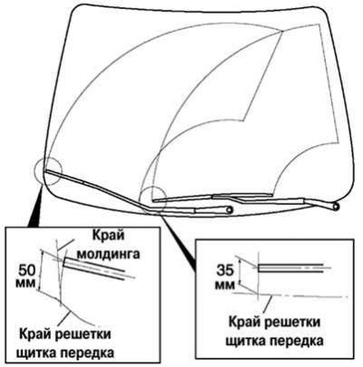 Рис. 7.59. Регулировка рычагов стеклоочистителя…